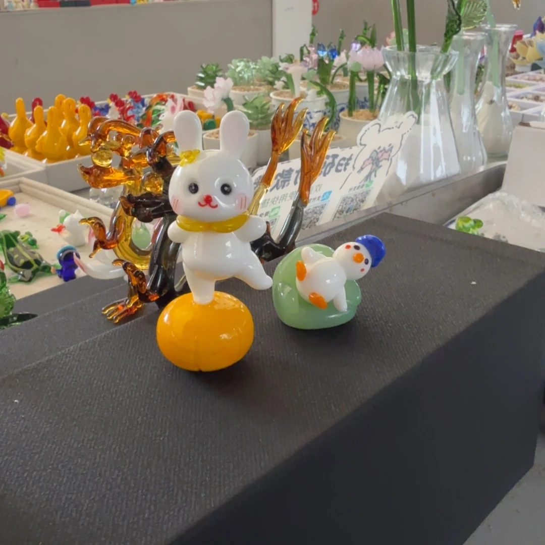 如***电手工艺品琉璃小兔子沙发鸭