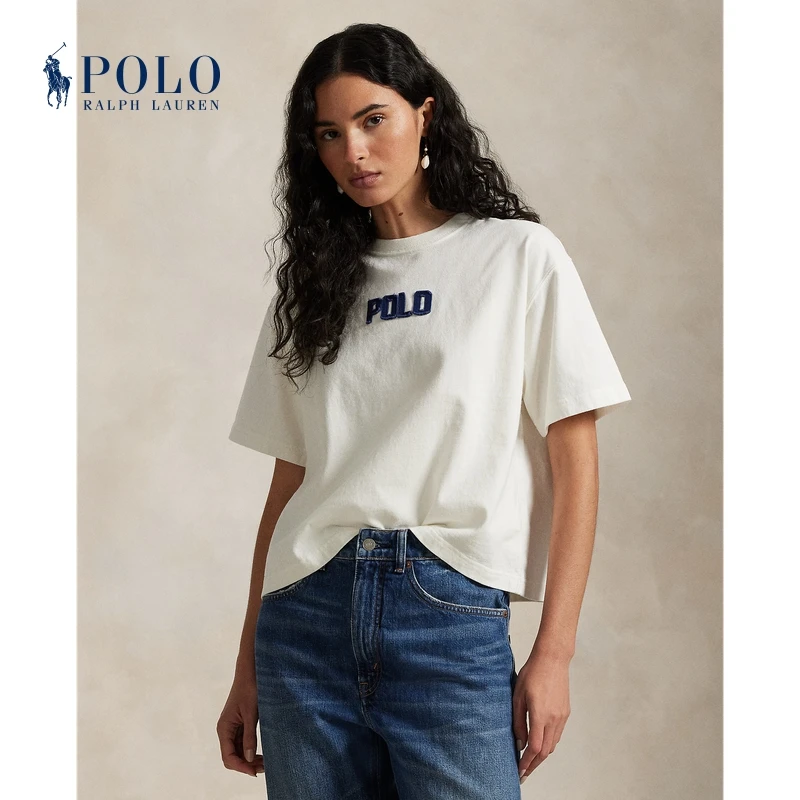 Ralph Lauren/拉夫劳伦女装 25年夏季大号版型徽标棉质圆领T恤