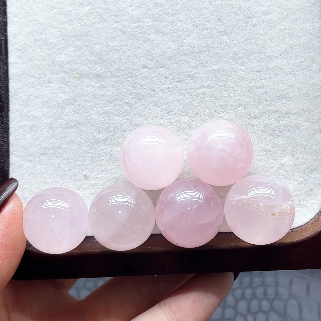 水晶珠宝半成品未镶嵌28粉球六颗18mm-19mm