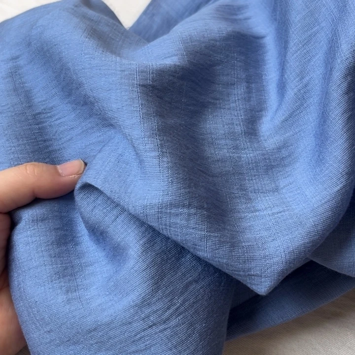 棉混纺蓝色麻棉2米
