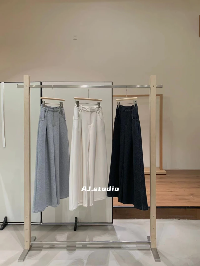 AJ（1aj95060#）裤型嘎嘎好！高腰阔腿休闲裤 2-23