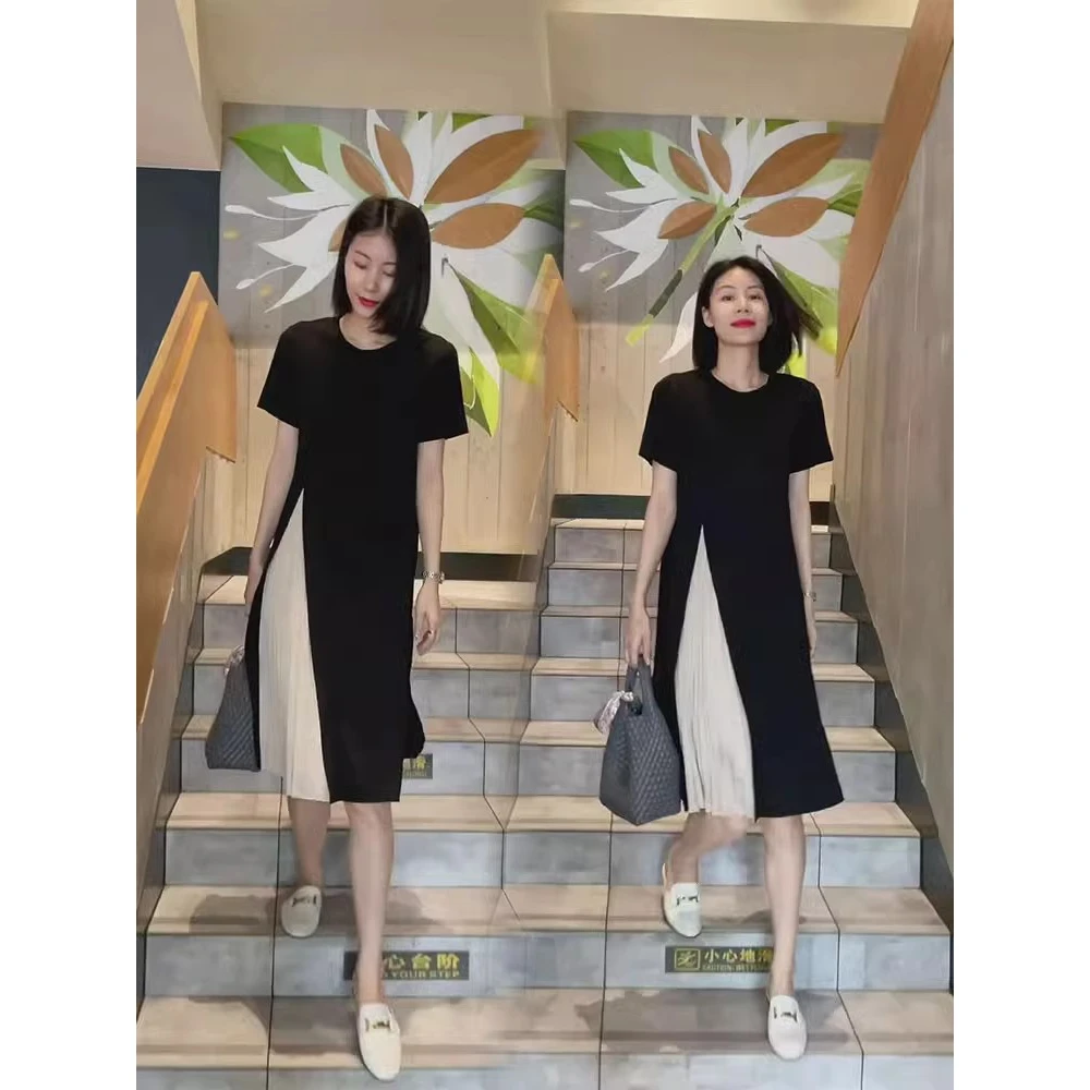 法式连衣裙2025夏季新款高级小众设计不规则显瘦轻熟御姐风拼接裙