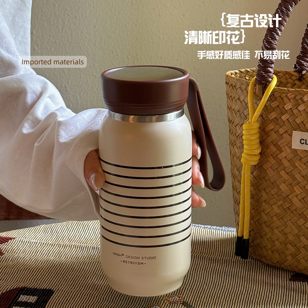 316不锈钢保温杯女生复古小巧带茶隔泡茶水杯学生高颜值便携杯子