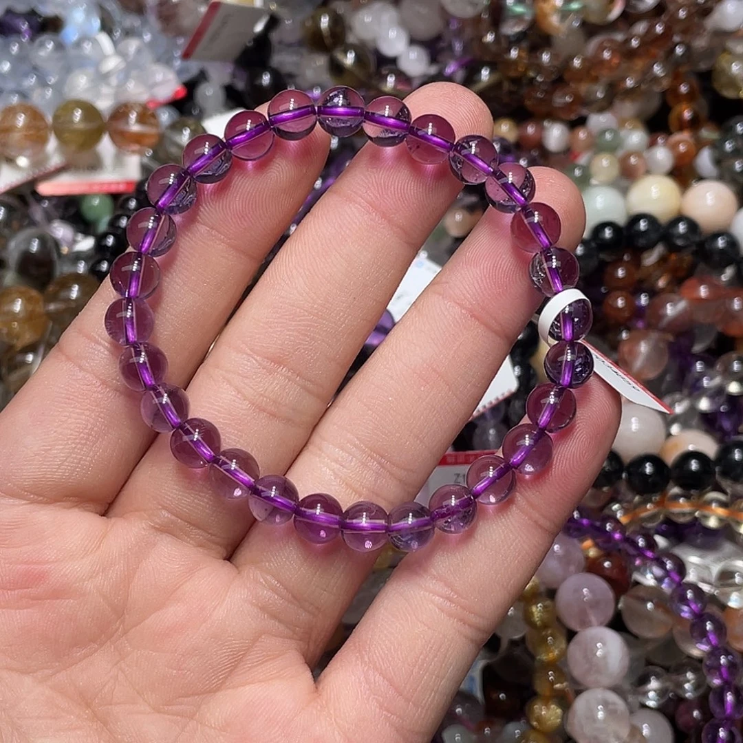 未镶嵌手链水晶巴西帝王紫紫水晶7+