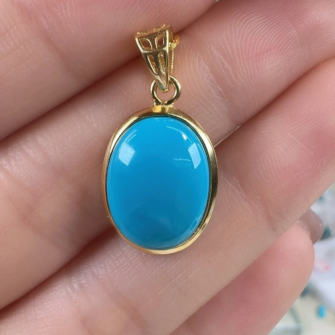 绿松石银S925镀金镶嵌珠宝奇石