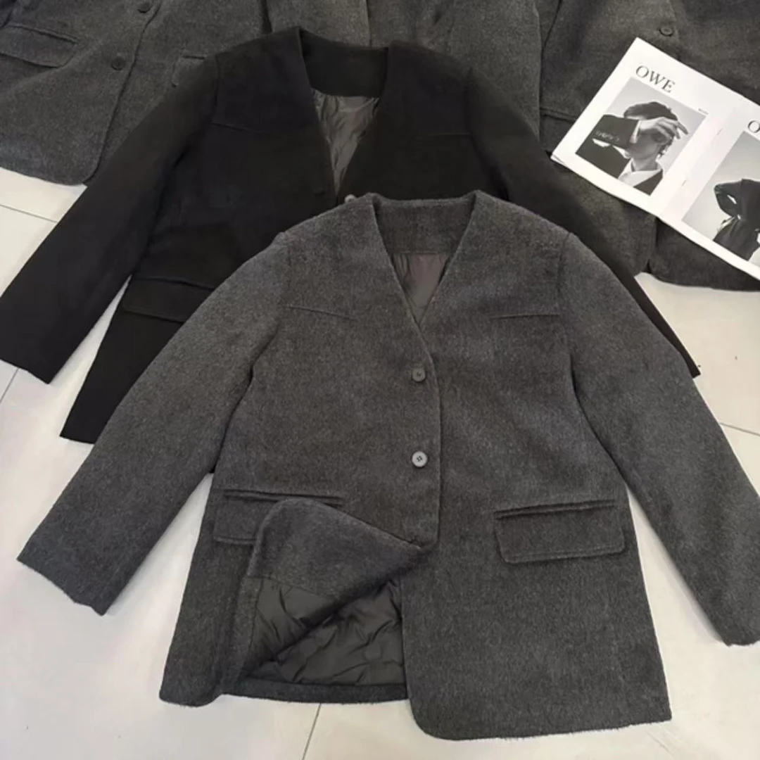 米可/MK-NN001【毛呢羽绒服】时尚休闲气质冬季新款毛呢羽绒服