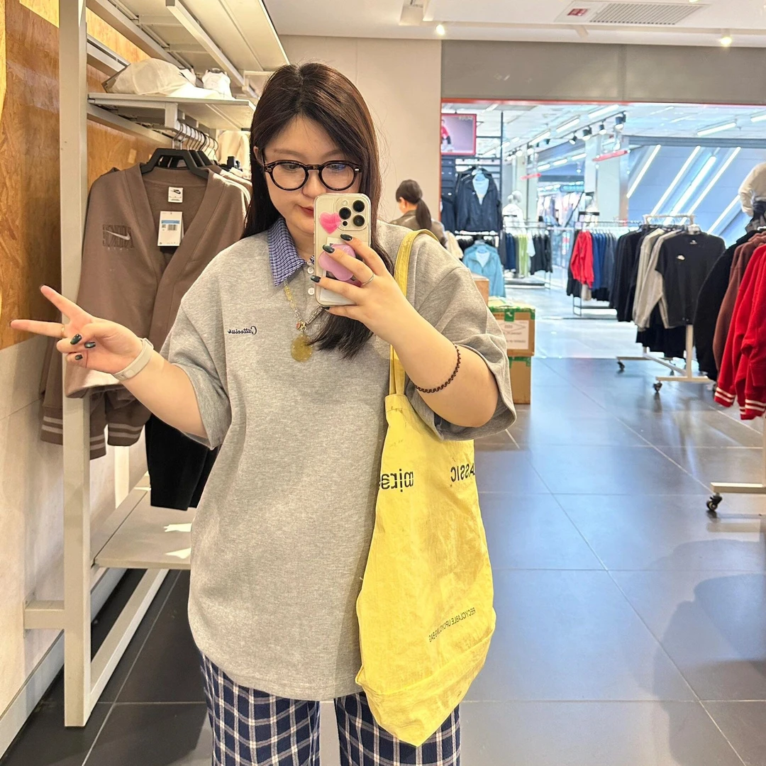 300斤特大码女装休闲慵懒风宽松短袖2025夏季百搭polo领休息上衣