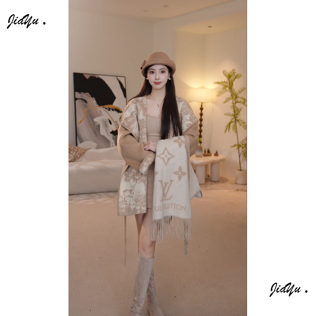 佳瑜yu【好事花生】25新款气质慵懒风设计师秋冬羊毛大衣25D067-2