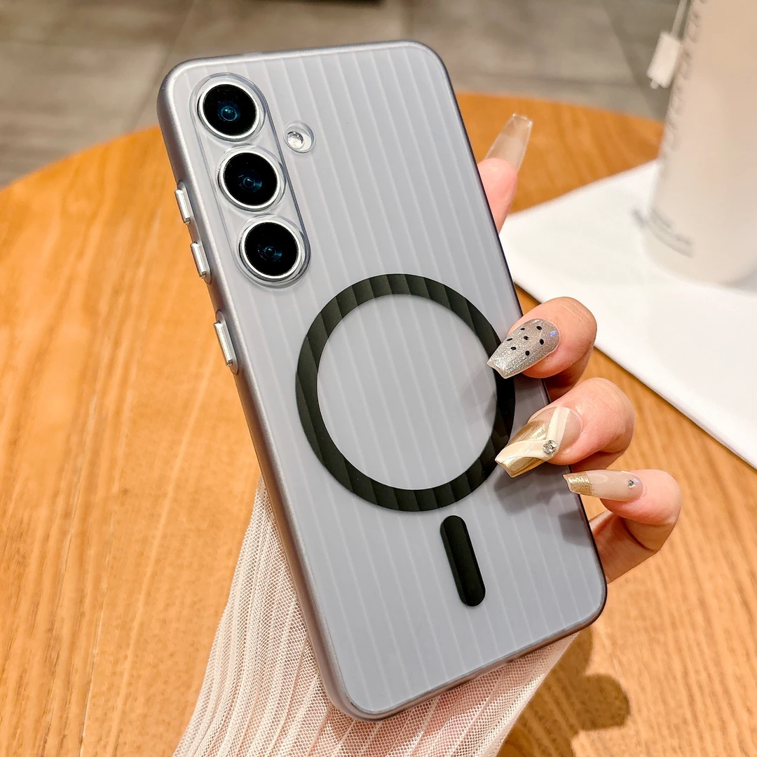 适用三星s25手机壳三星s25ultra透明磁吸三星s24超薄瓦楞s24ultra