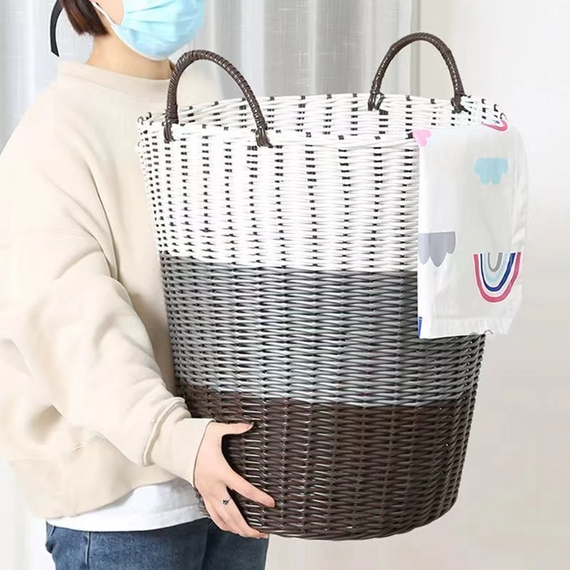 脏衣服收纳篮家用洗衣筐纯手工编织衣物家用玩具零食收纳
