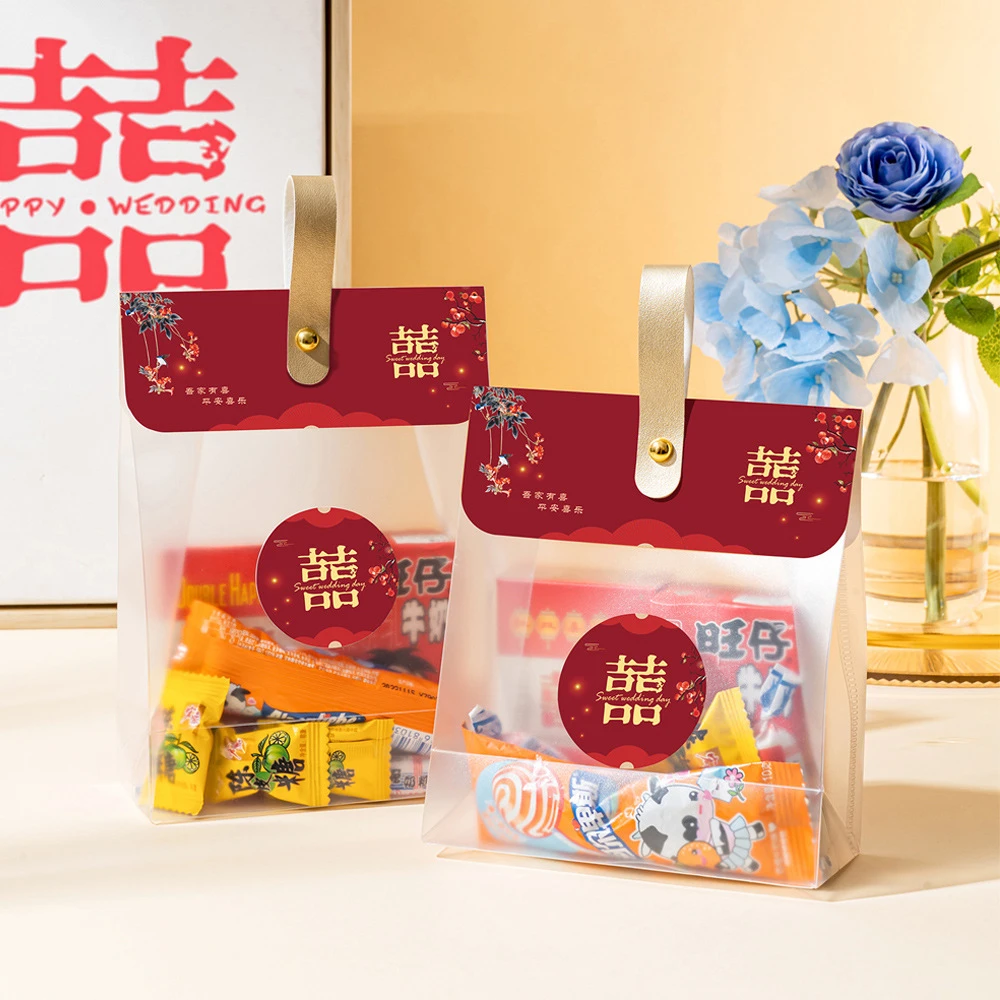 喜糖盒2025结婚喜糖袋婚礼订婚伴手礼袋子装喜糖果免折透明空盒子