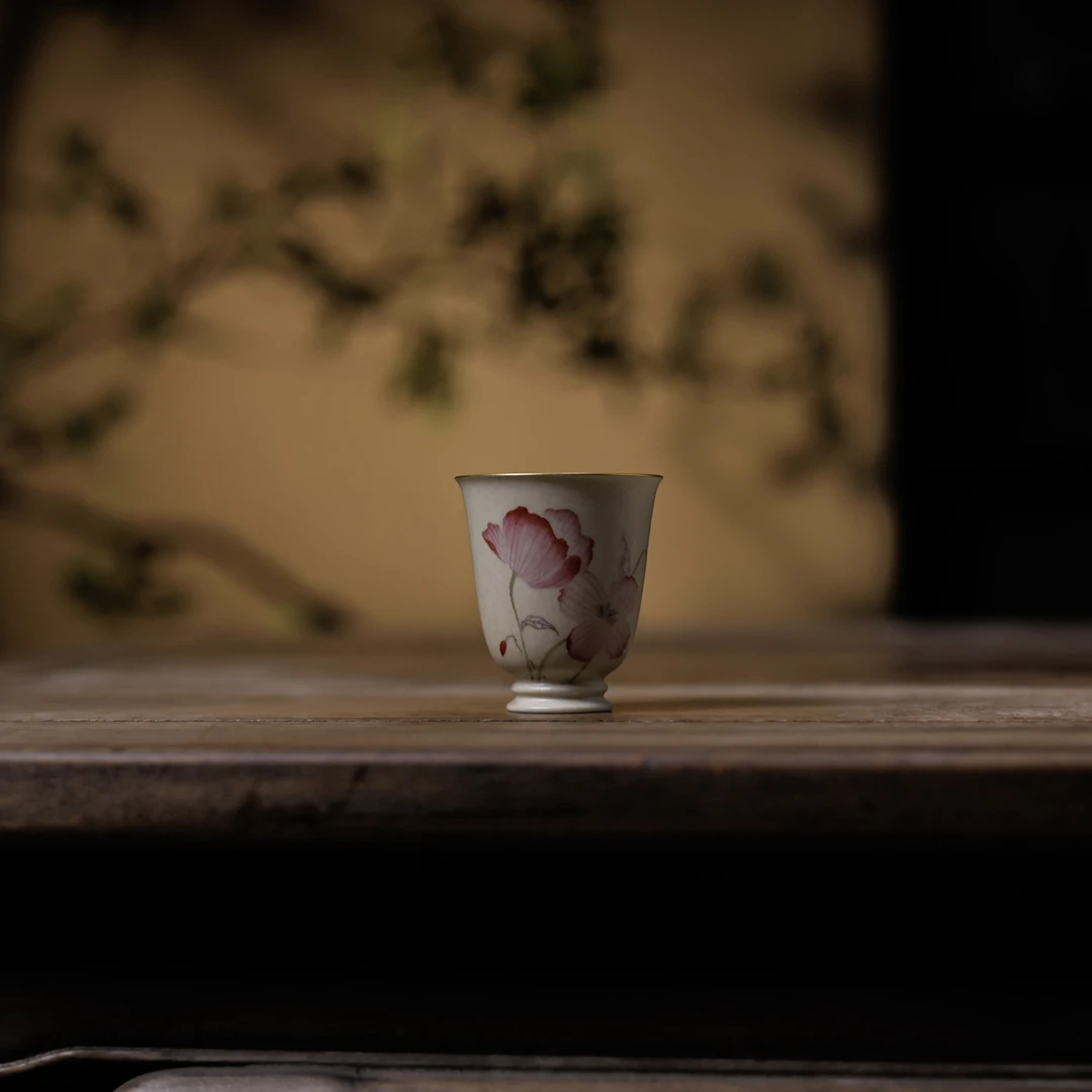 【小田甄陶】素宣釉-了物-虞美人-芸香杯（了物0298）