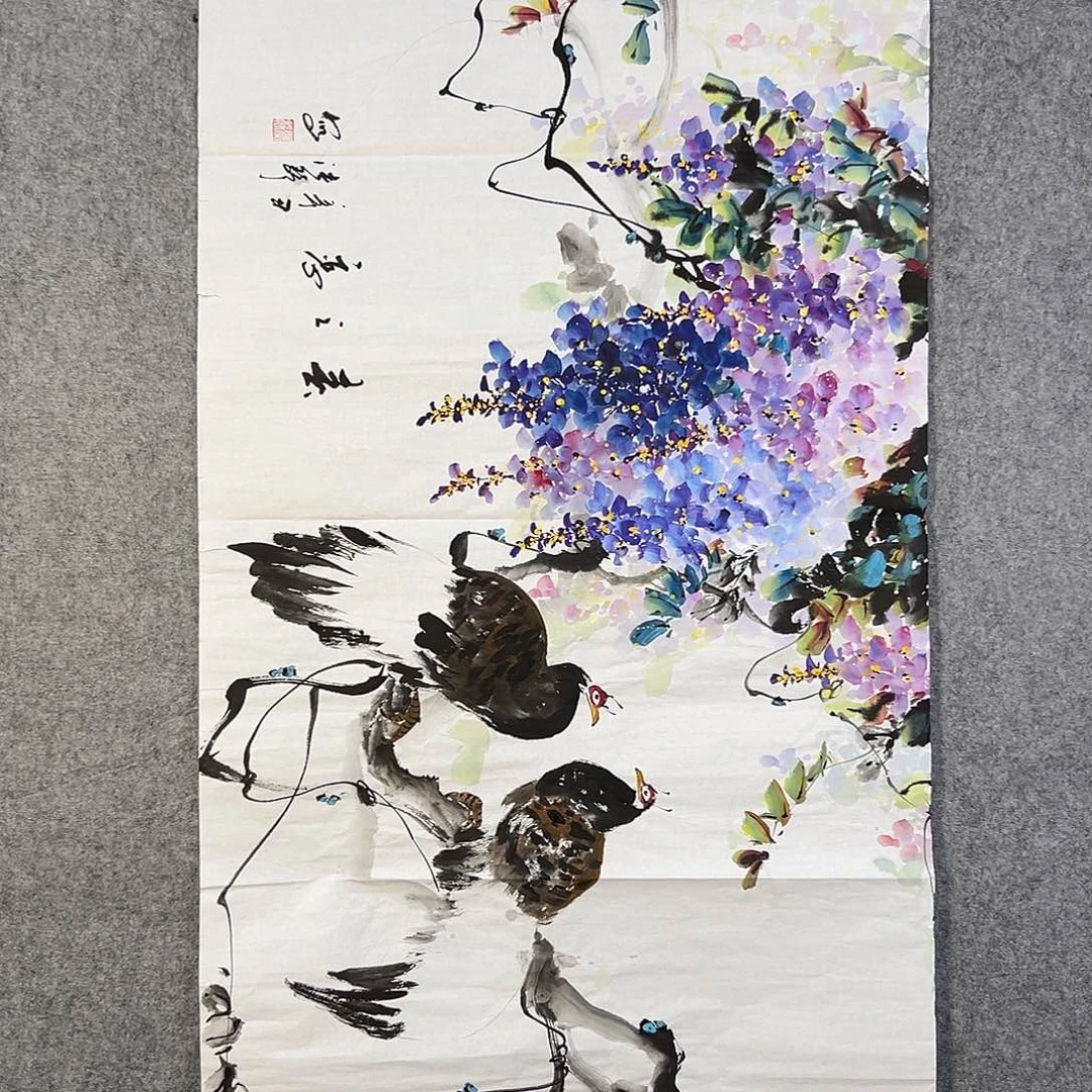 国画345 花鸟在此处飞翔也不太可能