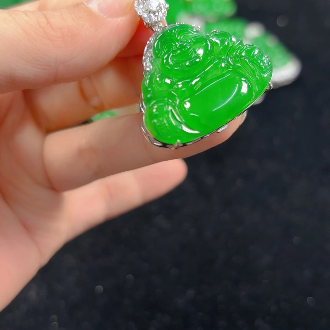 翡翠银S925镶嵌吊坠(不含链)