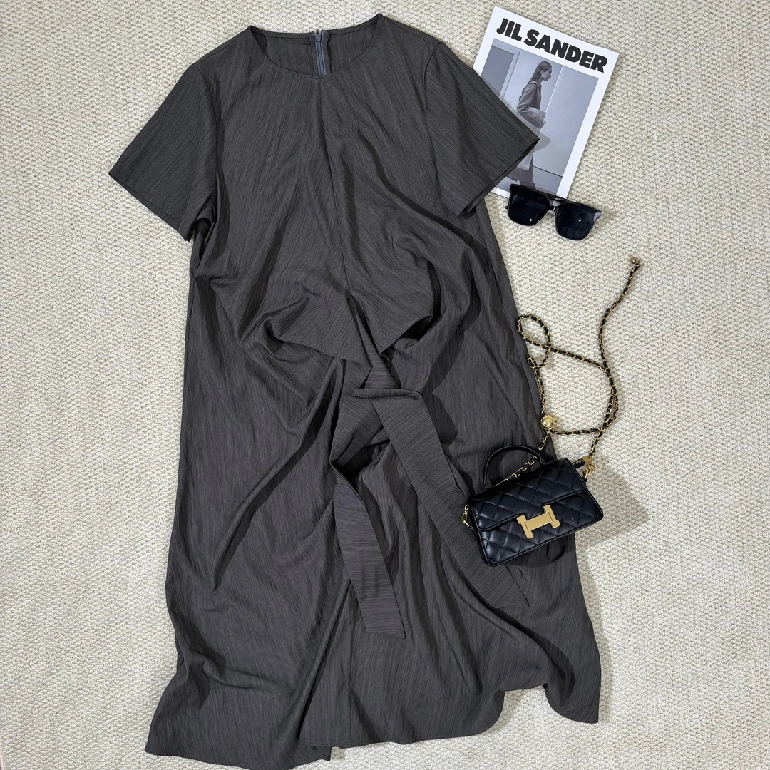 小韩日记【加州艺术】连衣裙显瘦气质时尚休闲夏季收腰系带百搭5766