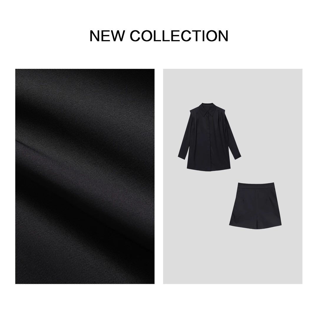 【静秋专属】D1F38091B 衬衫+短裤套装，职场女性的时尚选择