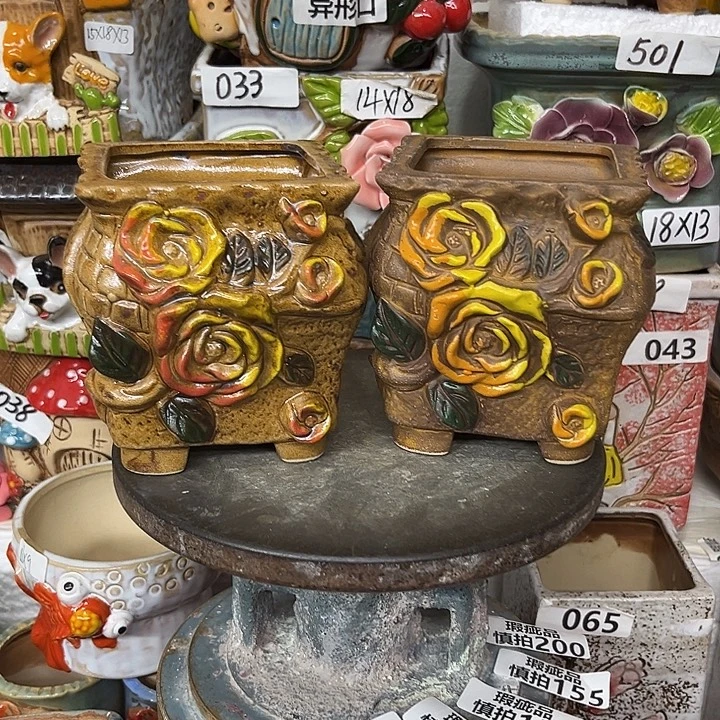 粗陶材质多肉花盆