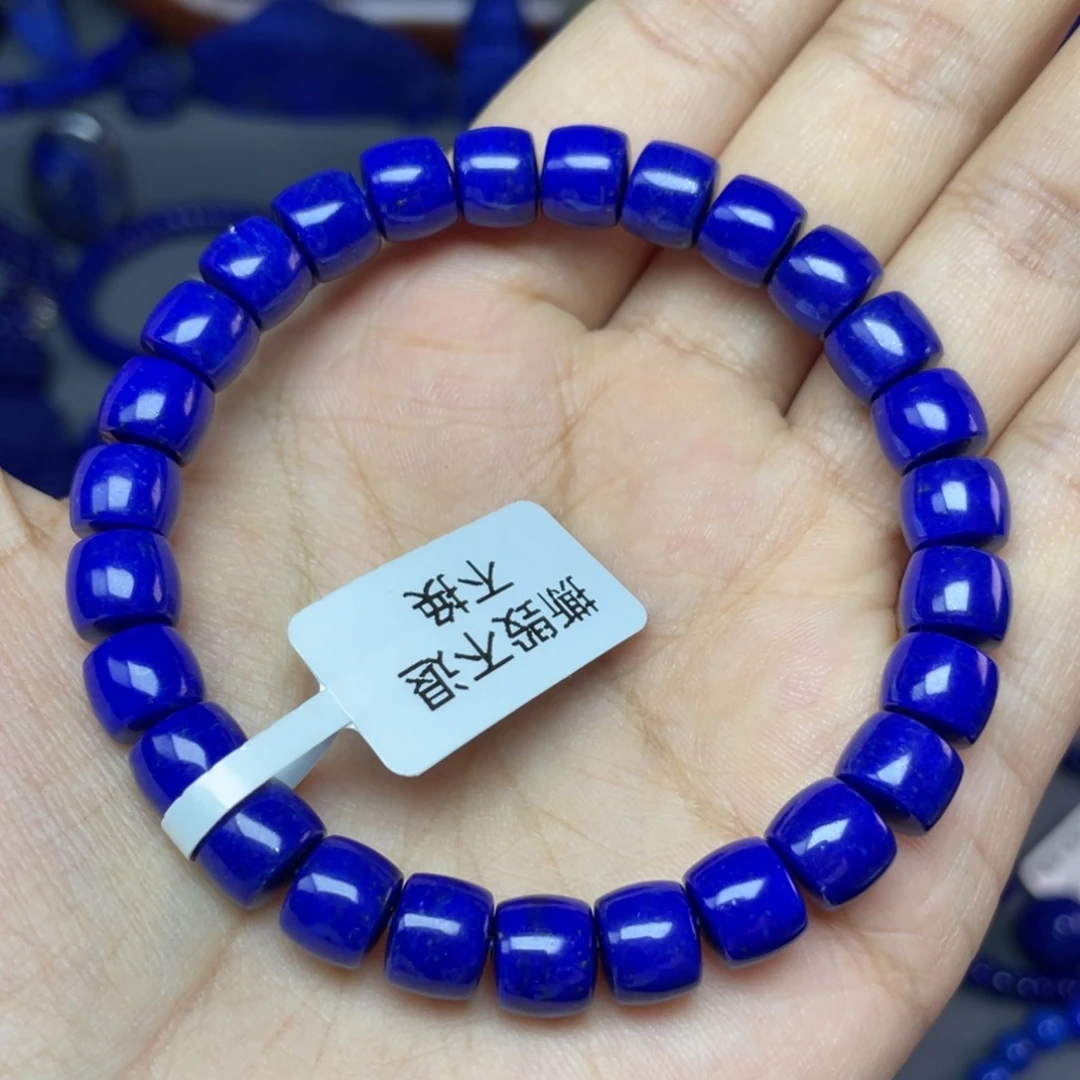 青金石未镶嵌8×6mm直切手串