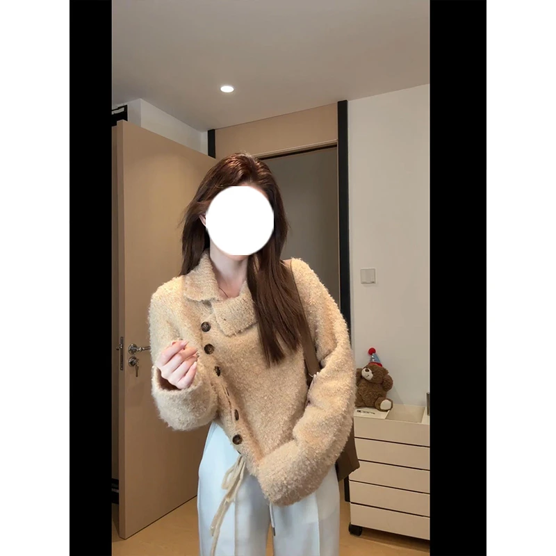 法式甜美设计感系带毛衣外套秋冬大女装胖MM气质百搭显瘦针织上衣