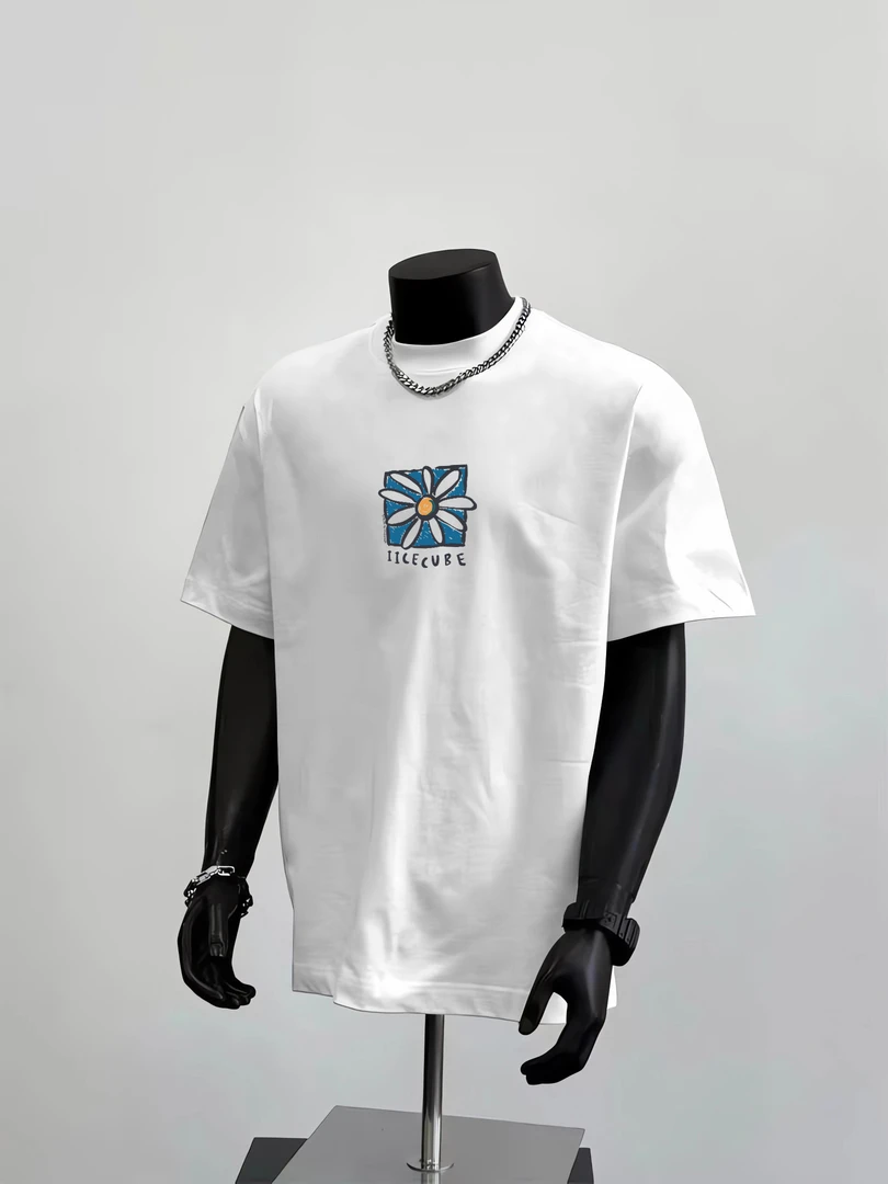 260g！重磅纯棉潮牌设计师简约高级感小雏菊夏季百搭男女款短袖T恤