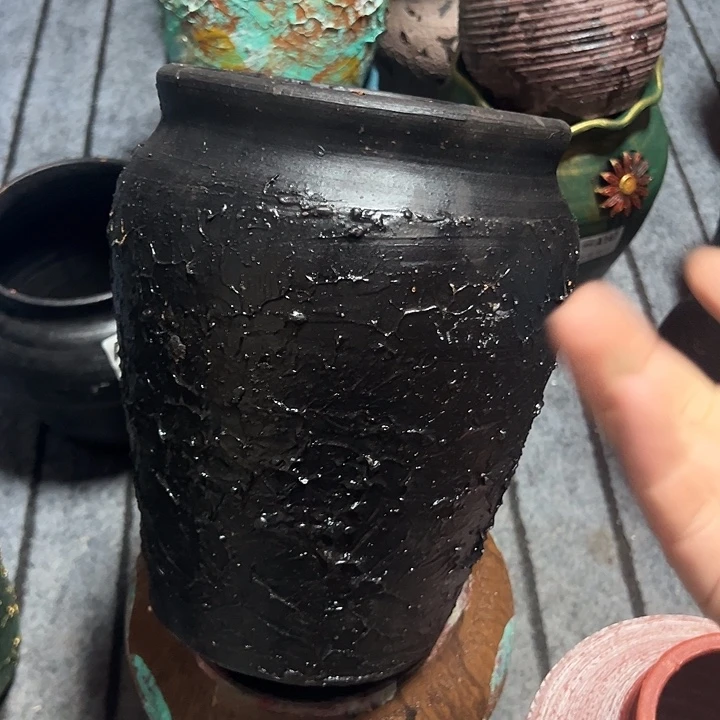 粗陶盆有孔高24口17