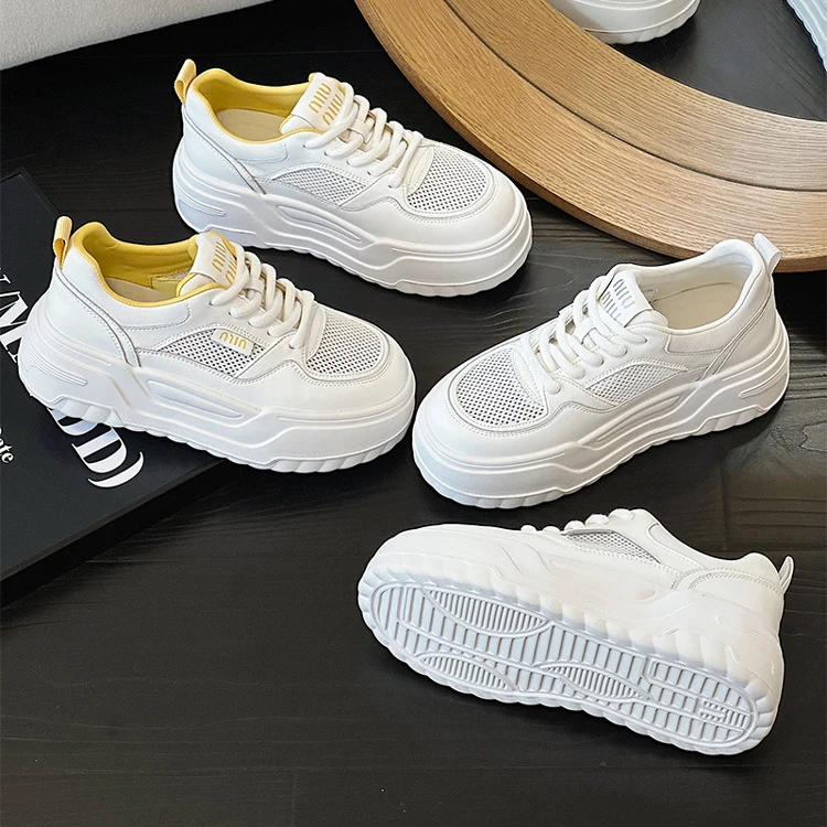【女鞋】小白鞋-EVA超轻便厚底网面2025夏新款女鞋百搭女鞋松糕板鞋