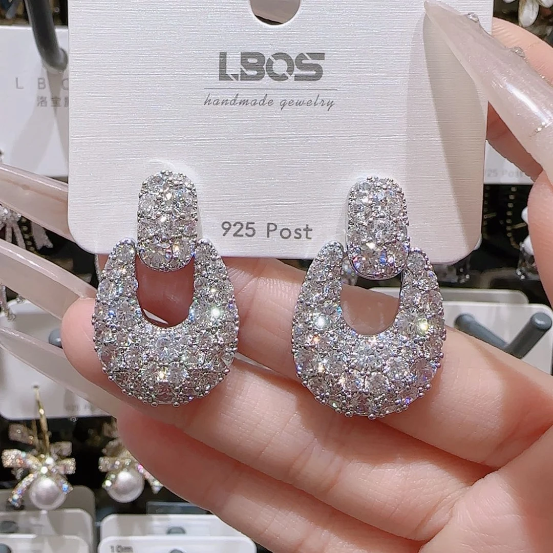 锆石铜合金925银耳环