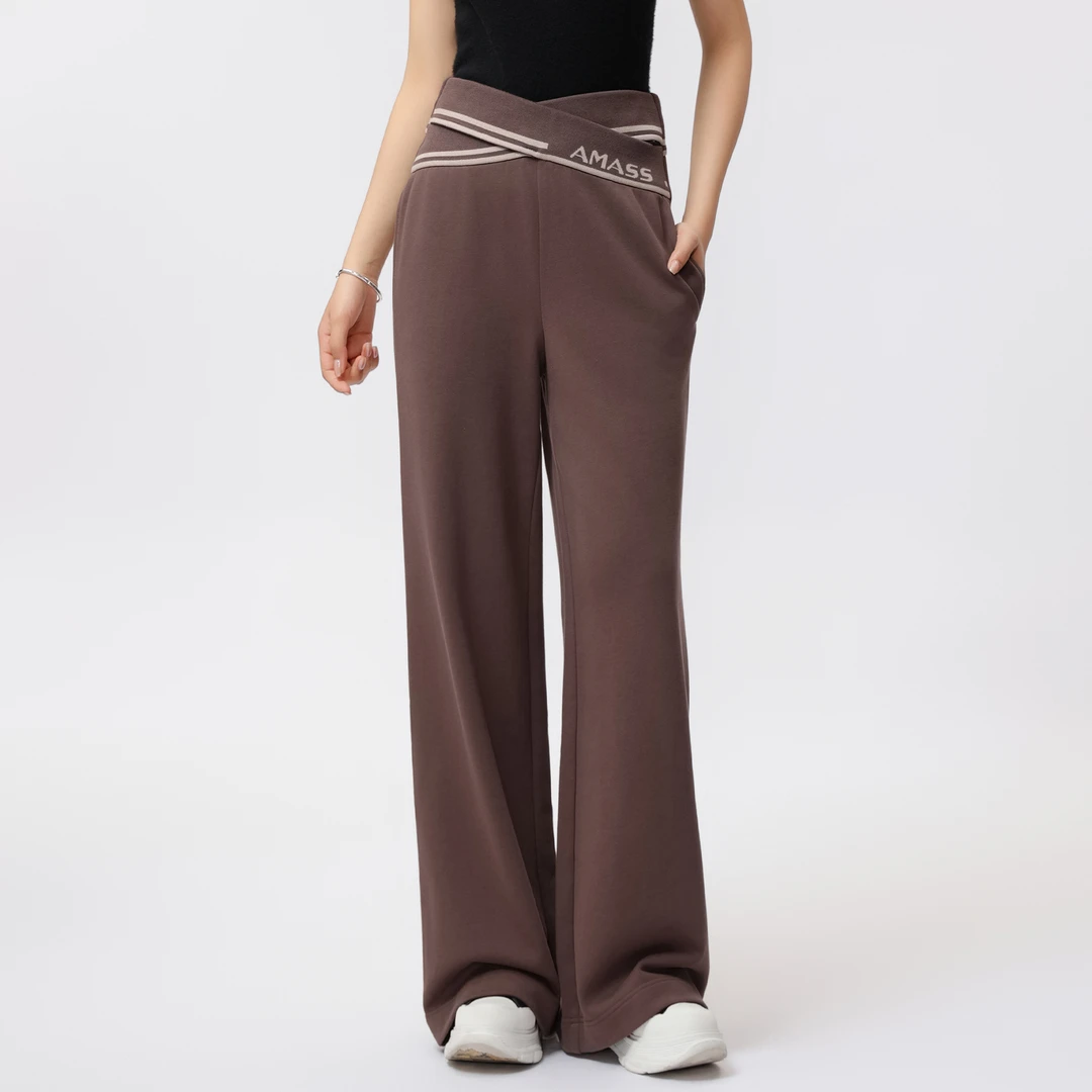 AMASS/阿玛施新款时髦显瘦阔腿裤百搭慵懒风居家款休闲裤5100423