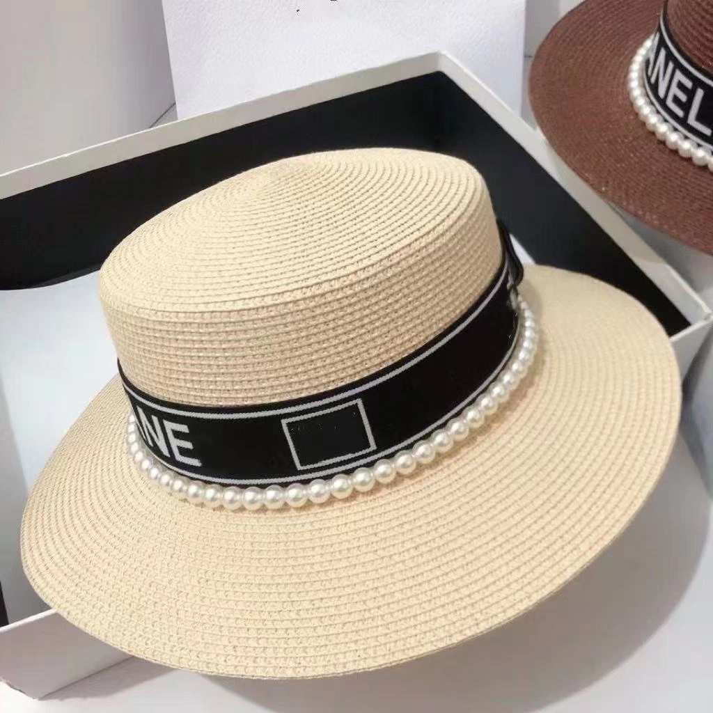 丑奶珍珠平顶草帽高级时尚百搭眼镜