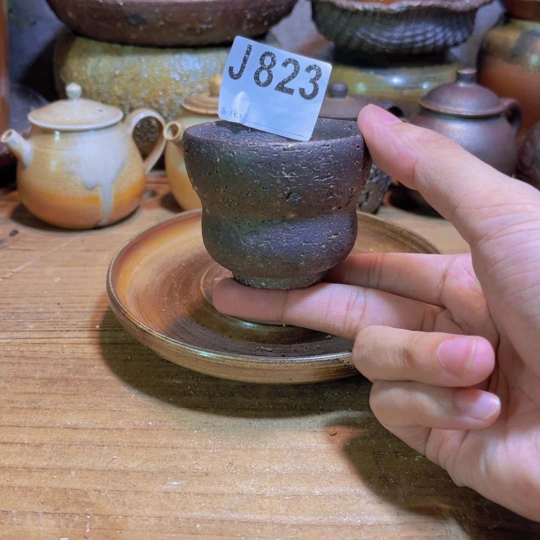 纯手工制作工艺（柴烧）裸烧纯手工制作柴烧杯823
