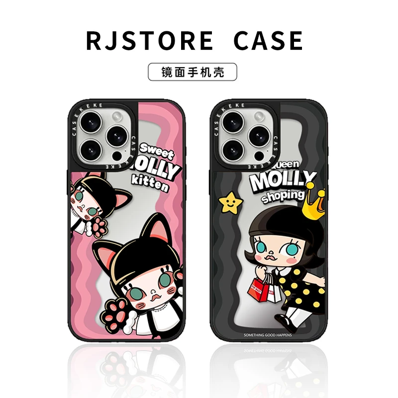 趣味波浪莫莉适用苹果16PROMAX镜面手机壳iPhone15/14/13/12/11套