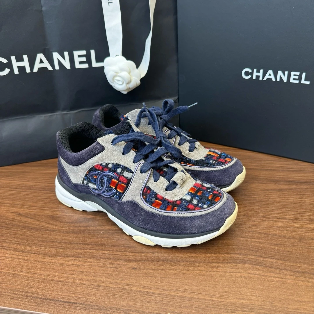 99新 Chanel/香奈儿 36码 运动鞋 蓝色时尚潮流