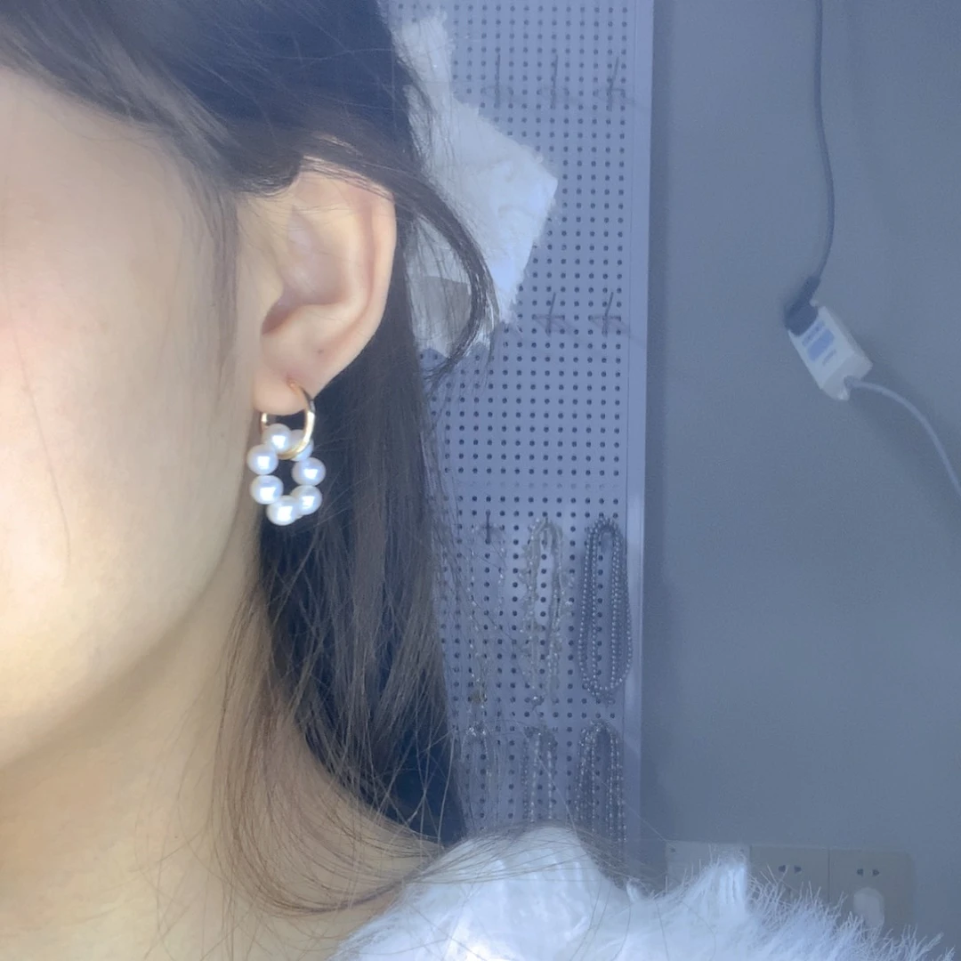 淡水珍珠耳饰银S925镶嵌