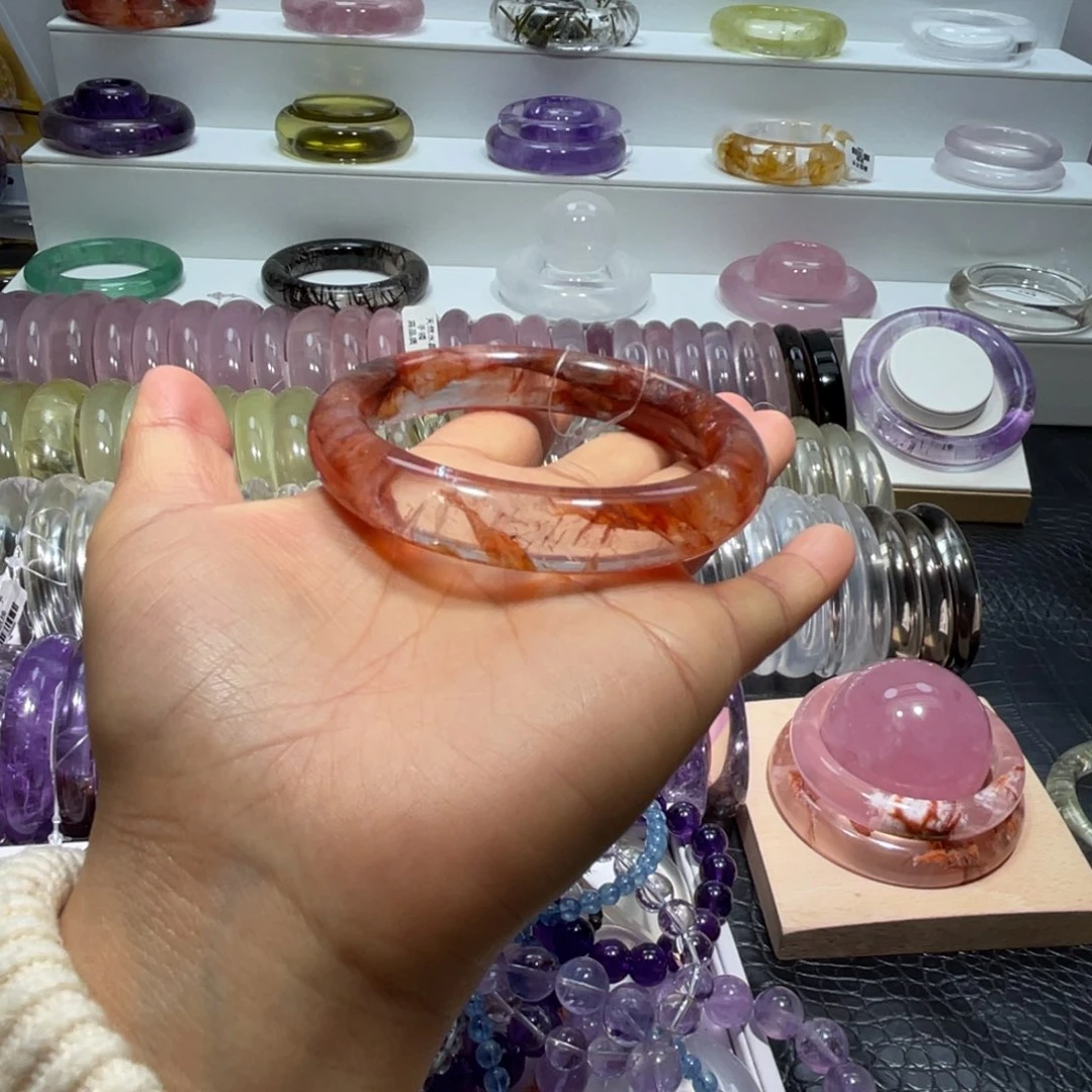 水晶手镯56.5圈口21号未镶嵌