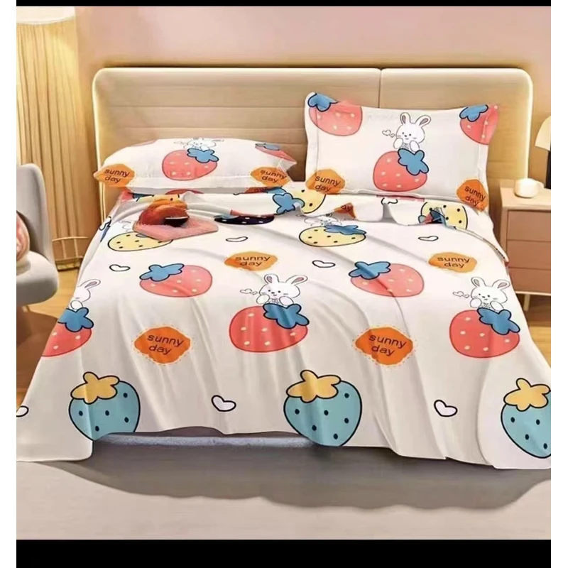 {草莓兔}1.5米*2.3米床单加厚加密斜纹柔软亲肤透气