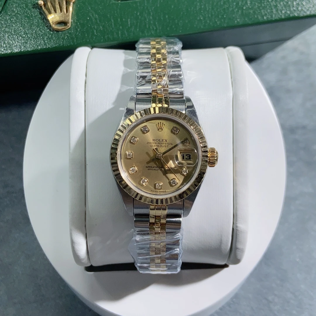 99新 Rolex/劳力士 日志系列/女表/原镶钻/经典香槟金/79173/26mm