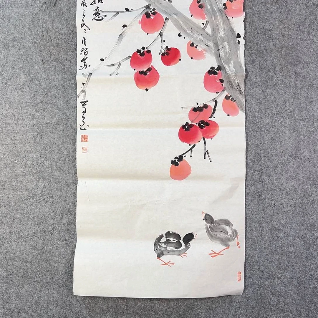 国画871 花鸟在此处飞翔也不太方便