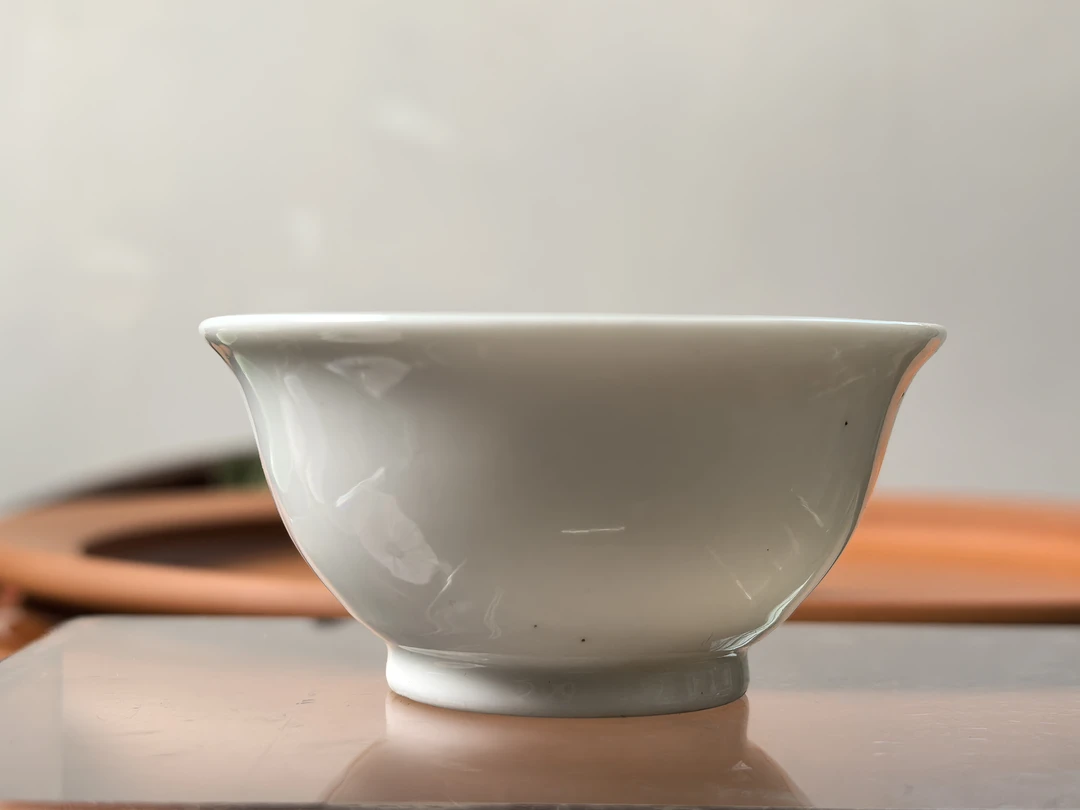 老龙窑甜白釉撇口圈足杯主人杯纯手杯玉质感强温润如玉金银器造型