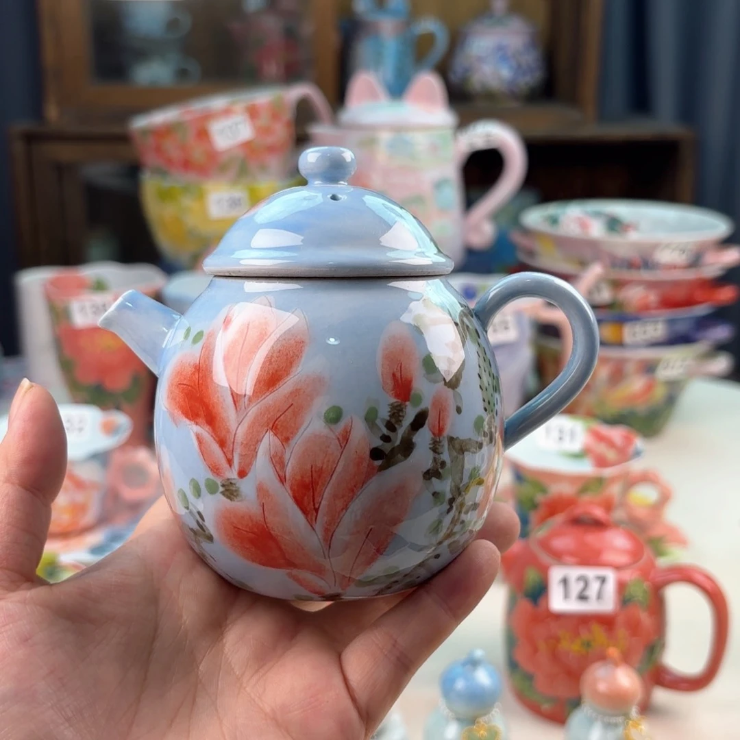景德镇手绘高温釉下彩陶瓷茶具