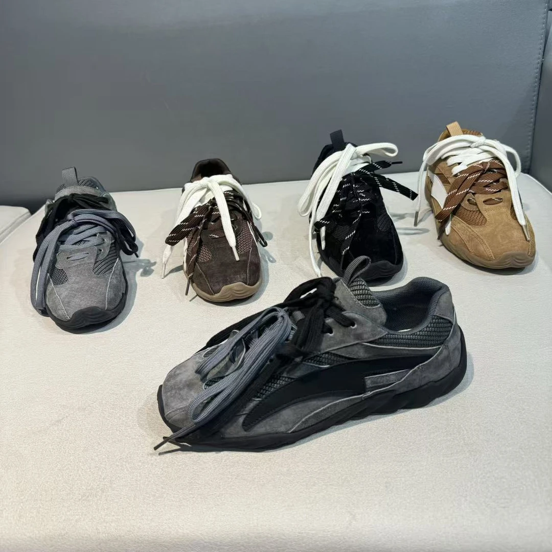 广州迪火男士反毛皮配步B5918休闲复古时板鞋