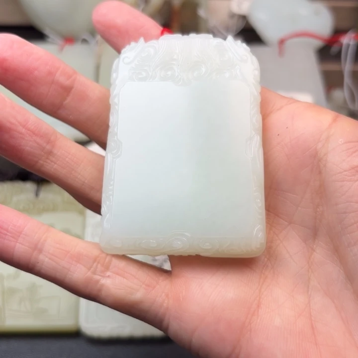 月***霁和田玉未镶嵌挂件