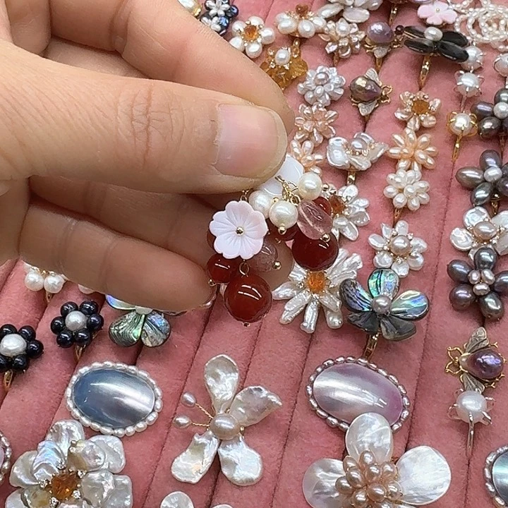 淡水珍珠发饰银S925镶嵌