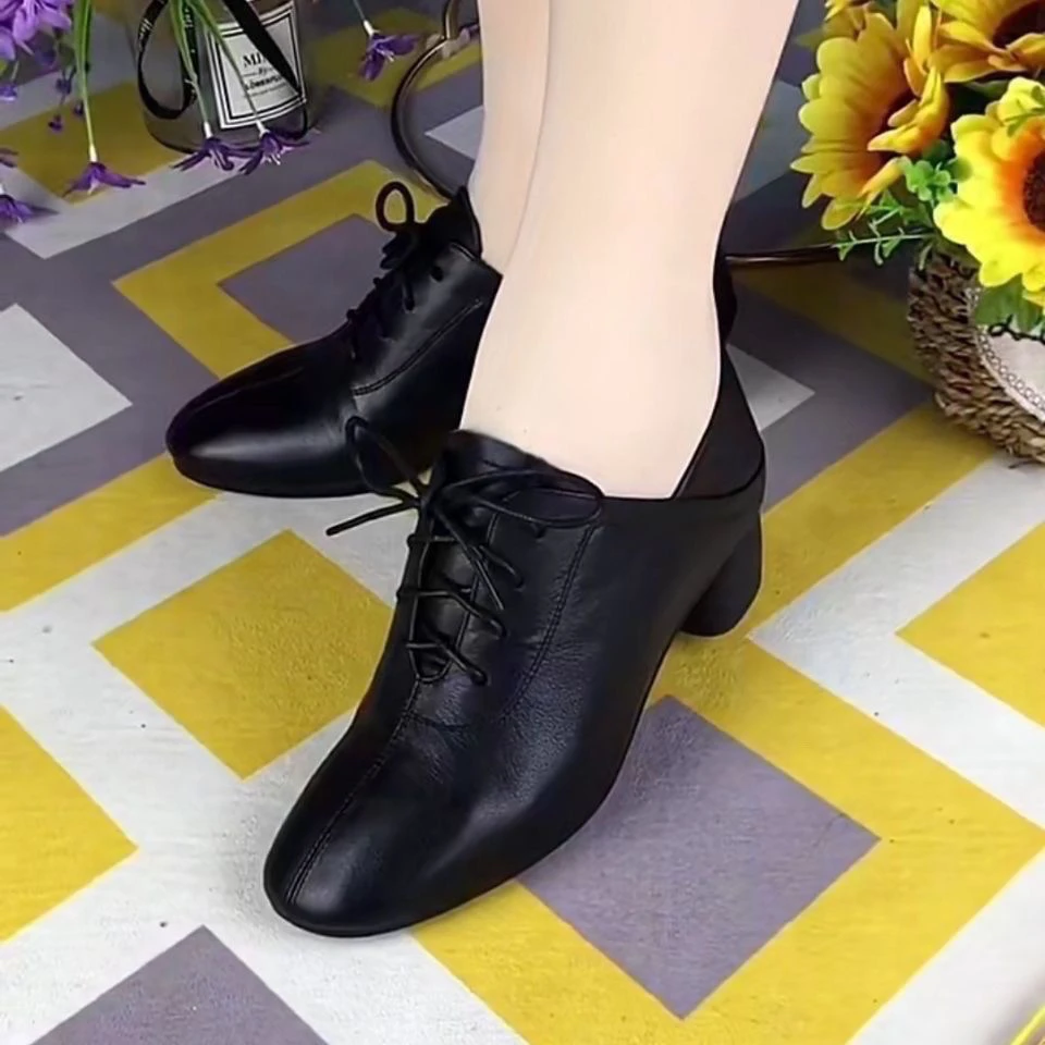 断码舞蹈女鞋真皮鞋2025春秋季新款单鞋女时尚鞋子妈妈女士皮鞋