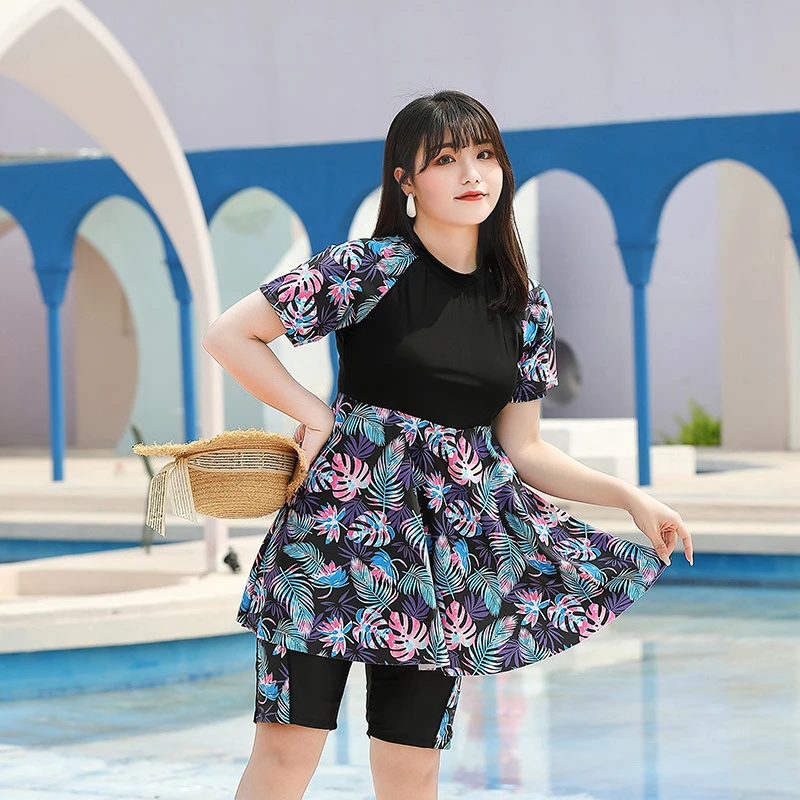 分体泳衣女胖mm200斤遮肚加大显瘦特大号高档新款大号加肥泳衣