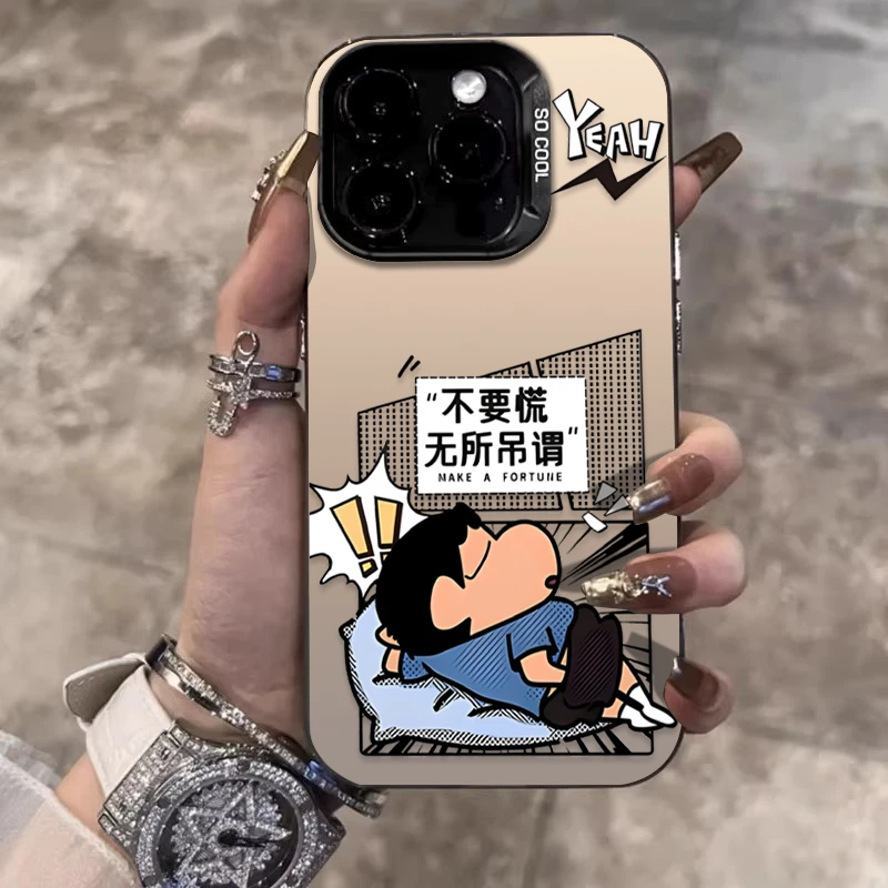 淡定小新适用苹果16promax手机壳iPhone15创意14保护套17新款卡通