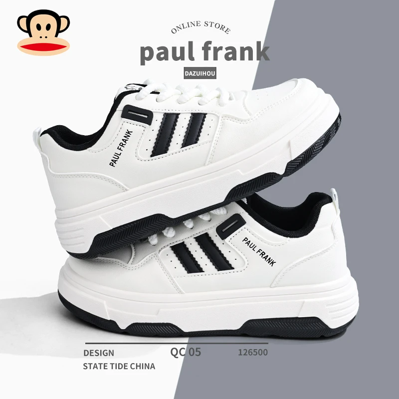 大嘴猴百搭小白鞋男款爆款2025春季新款厚底板鞋潮流透气运动鞋女