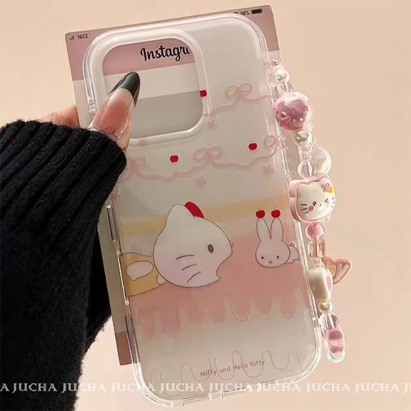 卡通KT米菲兔适用苹果16pro手机壳创意小米15卡通华为mate70网红