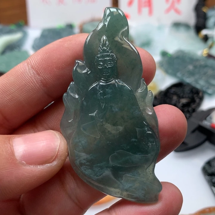 翡翠颈饰未镶嵌保真天然a货翡翠