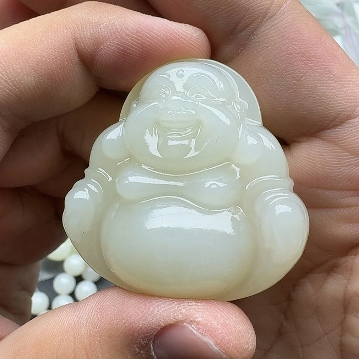 和田玉未镶嵌颈饰50佛新疆金山矿钢板料多样性发一