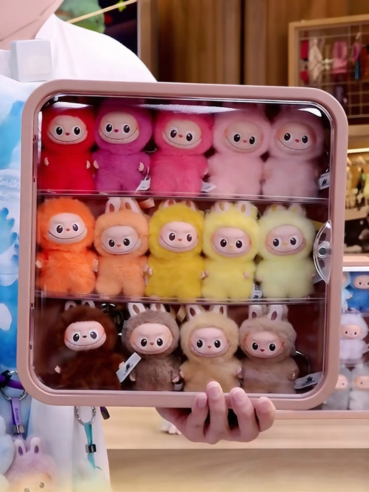 labubu心底密码收纳盒泡泡玛特手办展示盒磁吸开门透明防尘保护罩